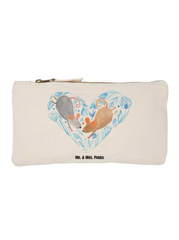 Mr. & Mrs. Panda kosmetiktäschchen Mäuse Herz ohne Spruch in Weiß