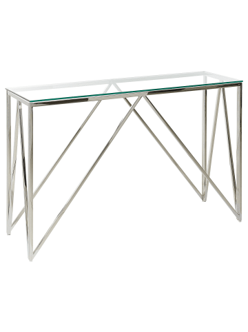Beliani Konsolentisch WESO in Silber/Transparent - (W) 120 x (H) 78 x (L) 40 cm