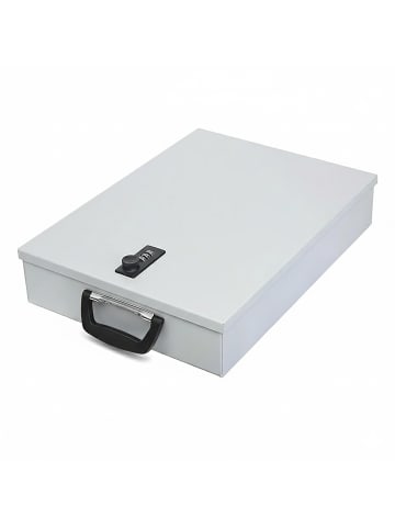 relaxdays Dokumentenkassette in Hellgrau - (B)37 x (H)7 x (T)27 cm