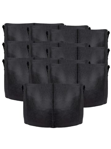 Intirilife Vlies Pflanzsack - Pflanzen Übertopf in 10x Schwarz - 113L - 60x40cm