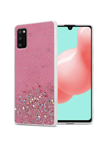 cadorabo Hülle für Samsung Galaxy A41 Glitter in Rosa mit Glitter