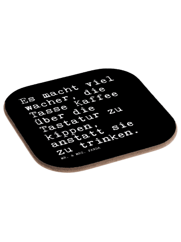 Mr. & Mrs. Panda Untersetzer Es macht viel wacher,... mit Spruch in Schwarz