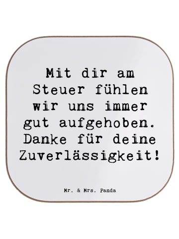 Mr. & Mrs. Panda Bierdeckel Spruch Busfahrer Sicherheit mit Spruch in Weiß