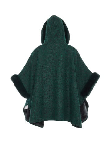 Usha Women Poncho in Dunkelgrün