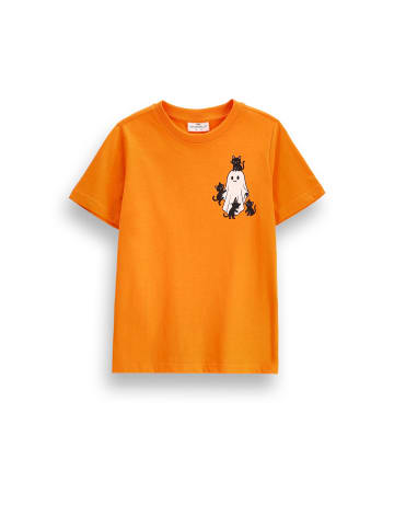 Coccodrillo Baumwoll-T-Shirt mit kurzen Ärmeln in orange