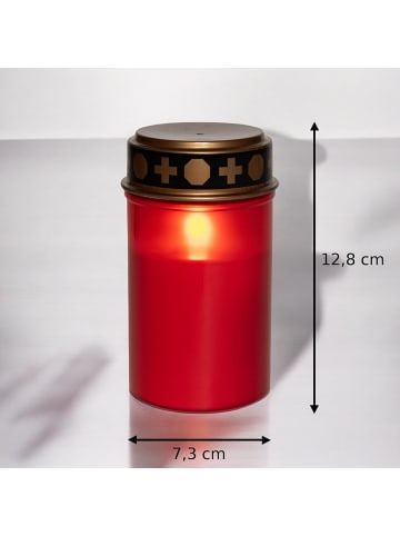 Novaliv Novaliv 2 Stück Grablichter LED mit Batterie und Timer 6/18 Grablichte in Rot