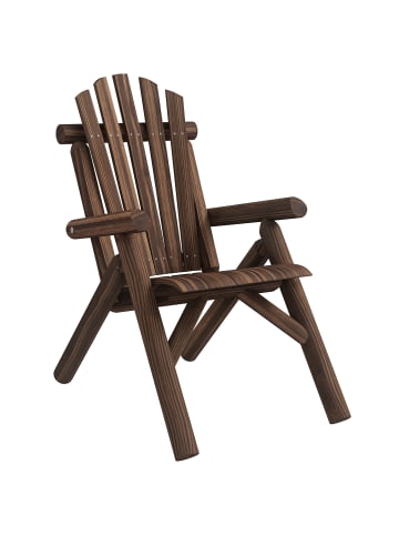 Outsunny Adirondack Gartenstuhl in Verkohlt 83L x 68B x 101H cm