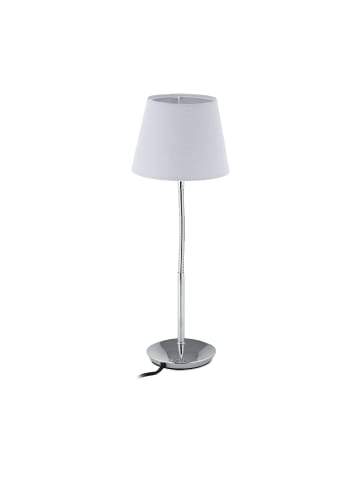 relaxdays Tischlampe in Weiß/ Silber - (H)47 x Ø 17 cm