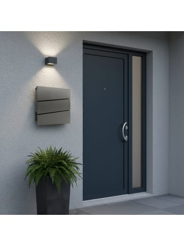 relaxdays Briefkasten in Anthrazit - (B)35,5 x (H)37,5 x (T)10,5 cm