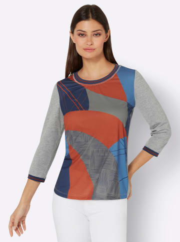 creation L 3/4-Arm-Shirt in grau-terra-bedruckt