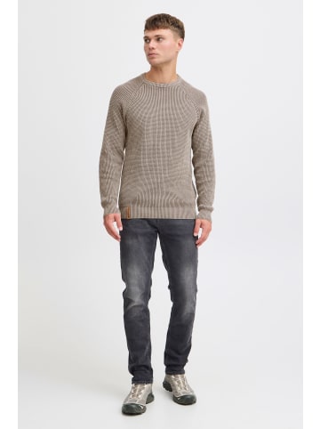 INDICODE Strickpullover IDRockford 35176MM Strickpulli in Waffelstrick-Optik in Grau