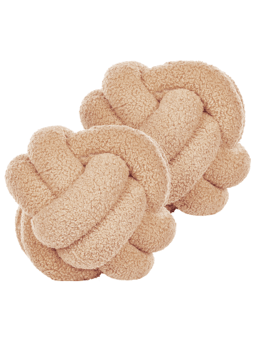 Beliani 2er-Set Dekokissen MALNI in Beige