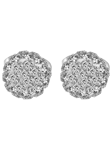Adeliás Damen Ohrringe – Ohrstecker aus Titan mit Strass Steinchen in silber