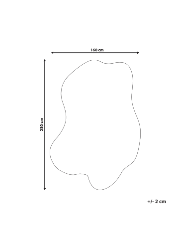 Beliani Kurzflor SATNA in Grau - (W) 160 x (L) 230 cm