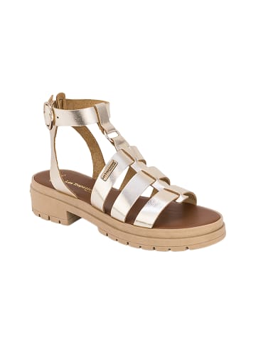 Les Tropéziennes par M Belarbi Flache Sandalen aus Tobosued-Leder Grau