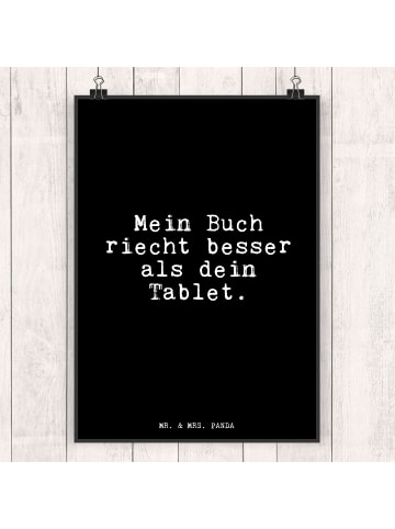 Mr. & Mrs. Panda Poster Mein Buch riecht besser... mit Spruch in Schwarz
