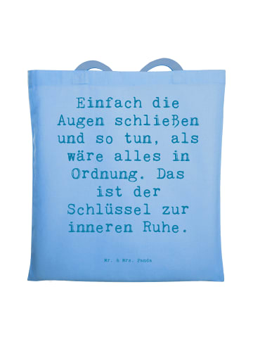 Mr. & Mrs. Panda Beutel Spruch Innere Ruhe mit Spruch in Sky Blue