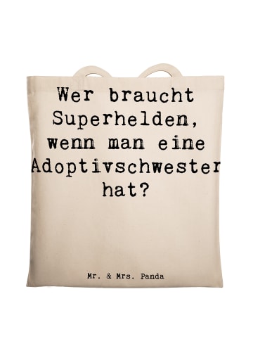 Mr. & Mrs. Panda Tragetasche Adoptivschwester Heldin mit Spruch in Creme