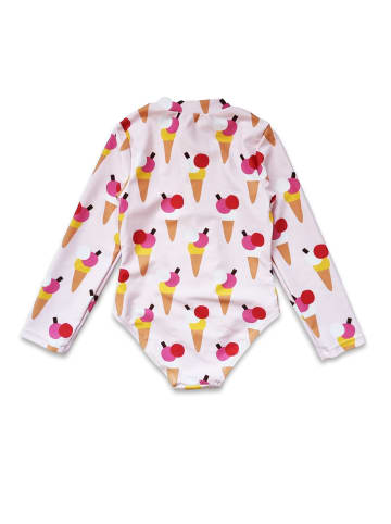 Toby Tiger Badeanzug mit Eiswaffe Print in rosa