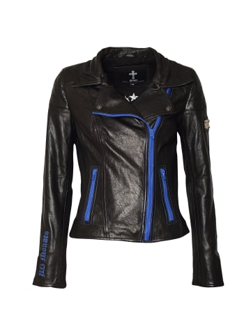 Roberto Geissini Alla Lederjacke Schwarz Blau