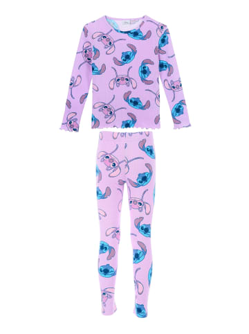 Lilo & Stitch 2tlg.Outfit Langarmshirt & Leggings Disney Stitch in Lila