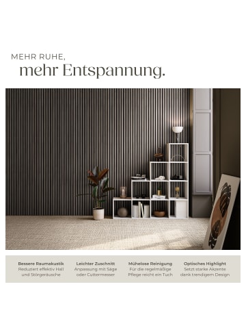 tectake 3D Akustikmodul Echtholzfurnier 110x50 cm schallabsorbierend Filz