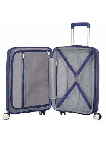 American Tourister Soundbox - 4-Rollen-Kabinentrolley 55 cm erw. (gelb) in midnight navy