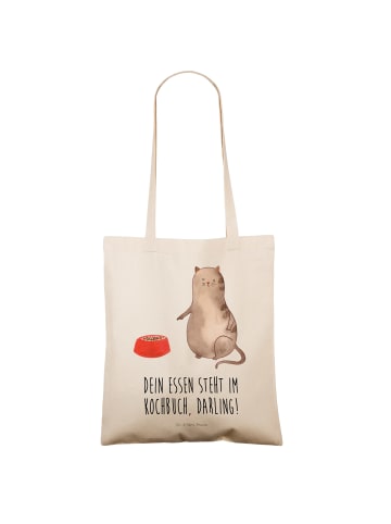 Mr. & Mrs. Panda ToteBag Katze Fressen mit Spruch in Creme
