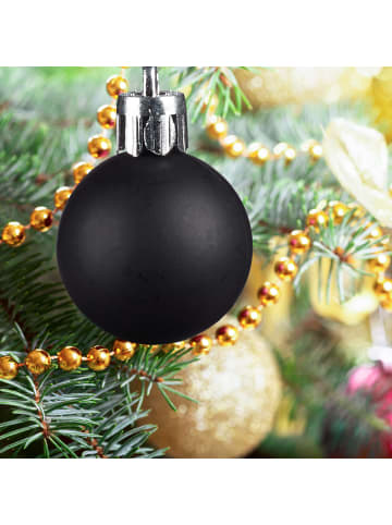 relaxdays 100-tlg. Weihnachtskugeln Set in Schwarz
