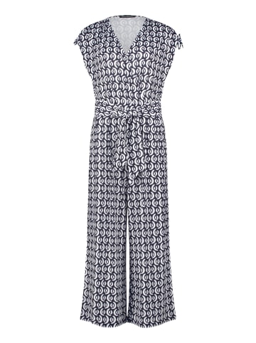Betty Barclay Jumpsuit mit Eingrifftaschen in Dunkelblau/Weiß