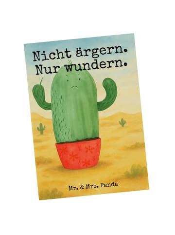 Mr. & Mrs. Panda Postkarte Kaktus Wut Design mit Spruch in Weiß