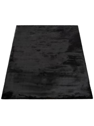 KADIMA DESIGN Hochflor Teppich Unifarben schmutzabweisend in Schwarz