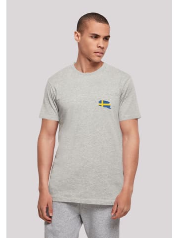 F4NT4STIC T-Shirt Schweden Flagge Sweden in grau meliert