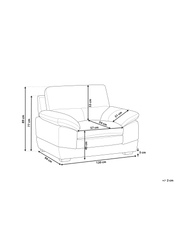 Beliani Sessel HORTEN in Braun - (W) 120 x (H) 89 x (L) 94 cm