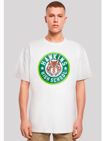 F4NT4STIC Oversize T-Shirt Stranger Things Hawkins Tiger Circle in weiß