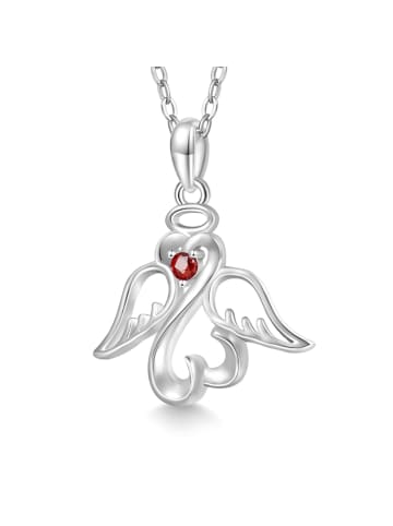 GNOCE Sterling Silber Halskette Januar rot