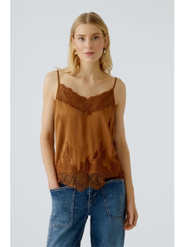 Oui Spitzentop in deep chestnut
