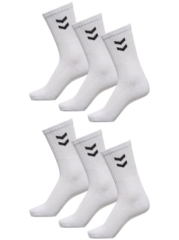 Hummel 6-er Set Sport Freizeit Basic Socken mit Logo in Weiß-2
