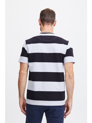 FQ1924 T-Shirt FQTom SS stripe tee w logo print in Blau