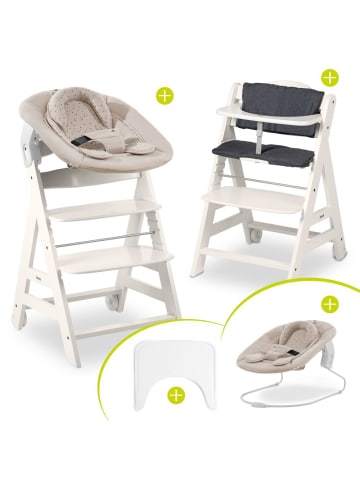 Hauck Beta Plus White 5-tlg. Newborn Set - Hochstuhl in weiss,beige