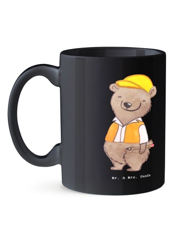 Mr. & Mrs. Panda Teebecher Bauingenieur Wille mit Spruch in Schwarz