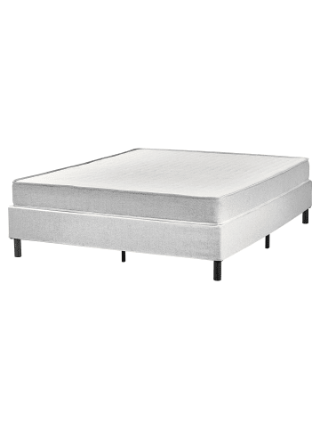 Beliani Boxspring Bett COUNTESS  in Grau/Braun - (W) 160 x (H) 53 x (L) 200 cm
