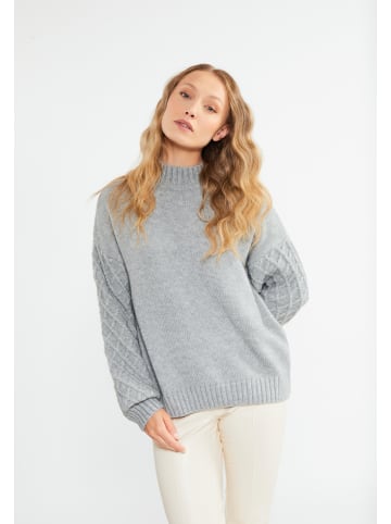 RISA Strickpullover in grau melange