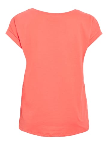 Vila Basic T-Shirt Kurzarm Fledermausärmel VIDREAMERS in Coral Pink