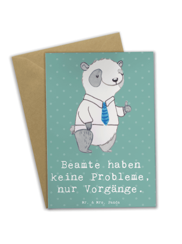 Mr. & Mrs. Panda babykarte Beamter ohne Probleme mit Spruch in Meeresbrise