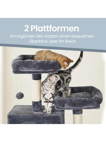 Feandrea Katzenbaum Clawfy in Rauchgrau - (B)48.5 x (H)203.5 x (T)59 cm