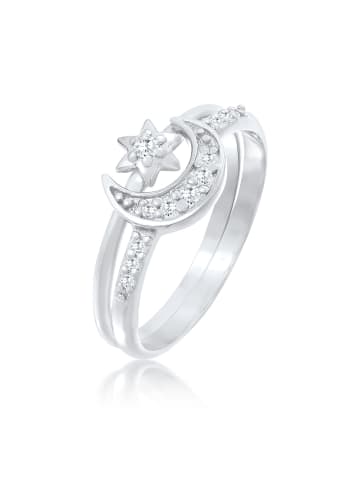 Elli Ring 925 Sterling Silber Astro, Halbmond, Stern, Ring Set, Sterne in Silber