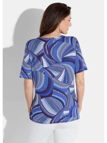 GOLDNER Shirt in blau / gemustert