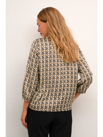 Kaffe Kurzarm-Bluse KAanna Regular fit in Black / Ermine Scale