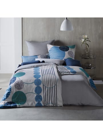 Erwin Müller Mako-Satin Kissenbezug in blau-grau